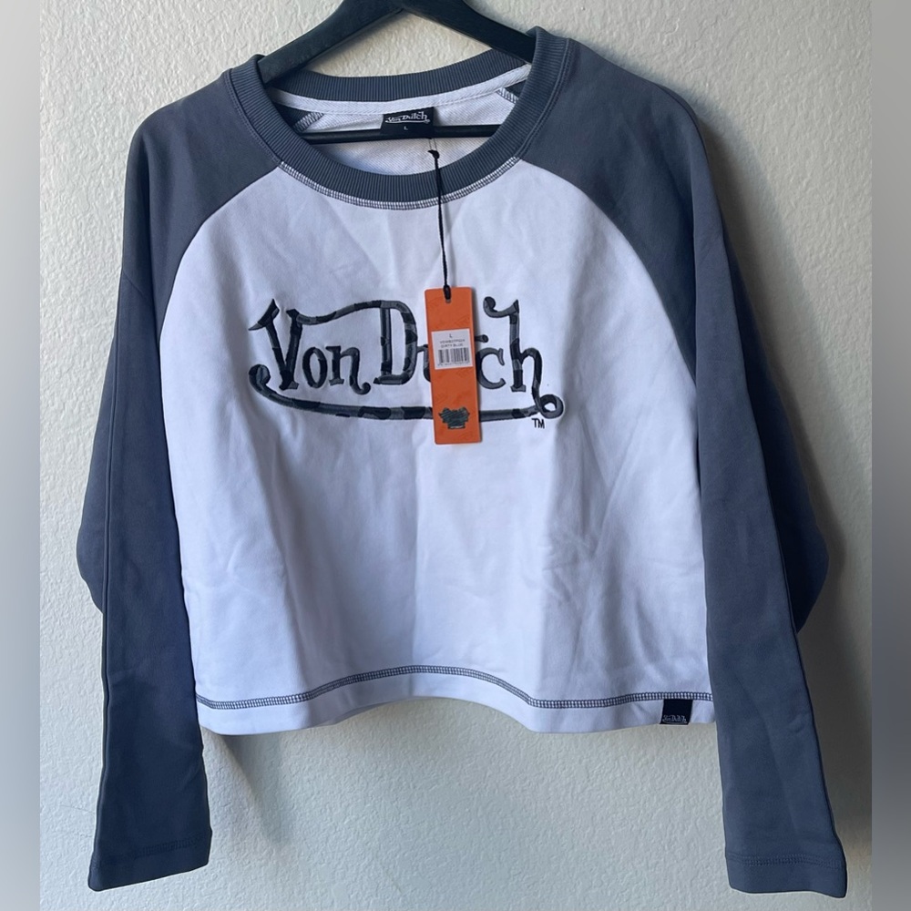 Von Dutch Dirty Blue Crop shirt
